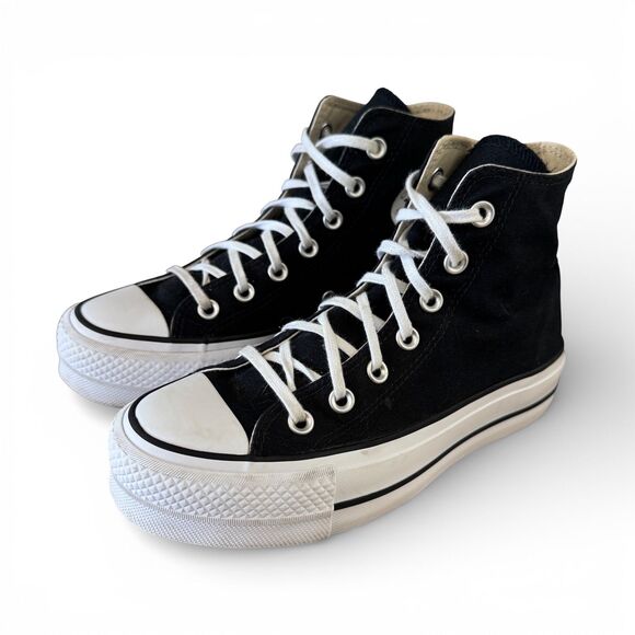 Converse Chuck Taylor All Star Platform High-Top Sneakers Women's Size 6 Black - Picture 3 of 10